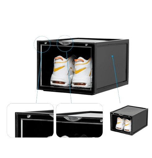 SneakerBox3 Sneaker Storage Boxes – Boîtes de rangement transparentes (Pack de 12)