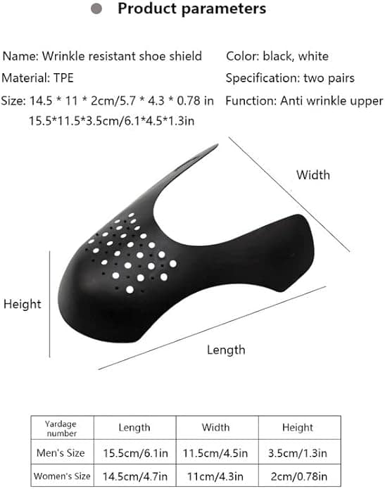 AntiCreazz6 Shoe Crease Protector – Anti-plis pour sneakers (4 paires, noir)