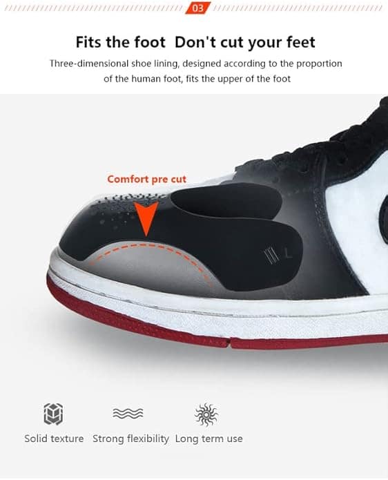 AntiCreazz3 Shoe Crease Protector – Anti-plis pour sneakers (4 paires, noir)