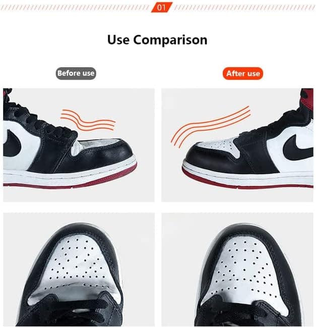 AntiCreazz1 Shoe Crease Protector – Anti-plis pour sneakers (4 paires, noir)